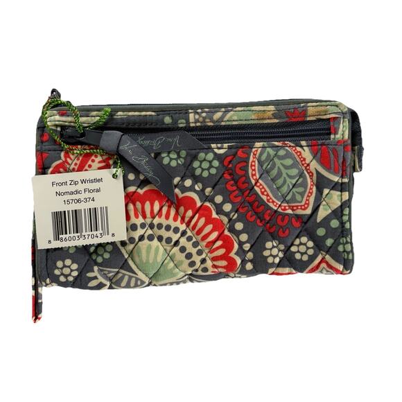 New with Tags Vera Bradley Front Zip Wristlet in Nomadic Floral - Picture 2 of 11